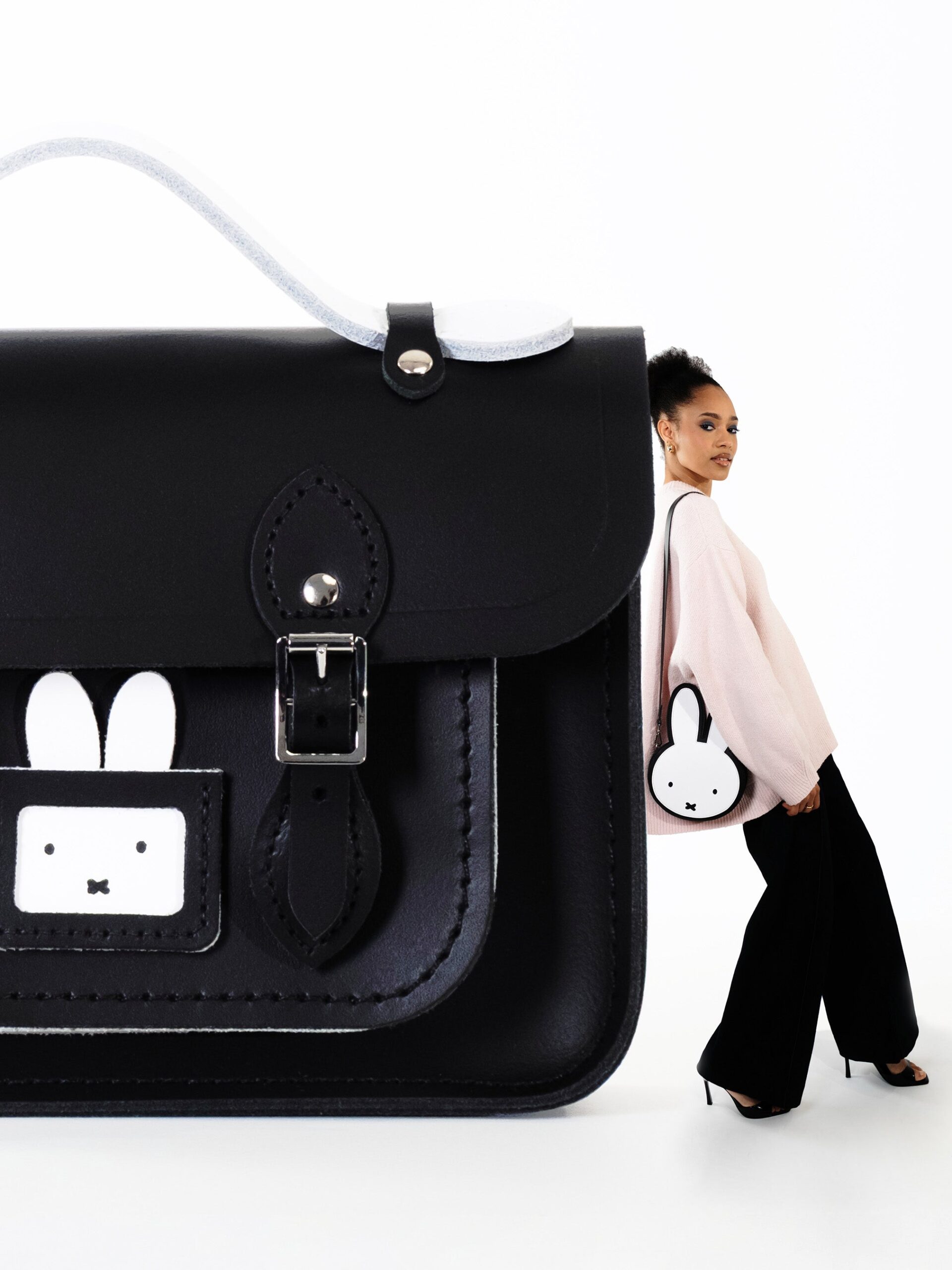 The Peekaboo Miffy Mini Satchel - Black & Brilliant White - Image 6