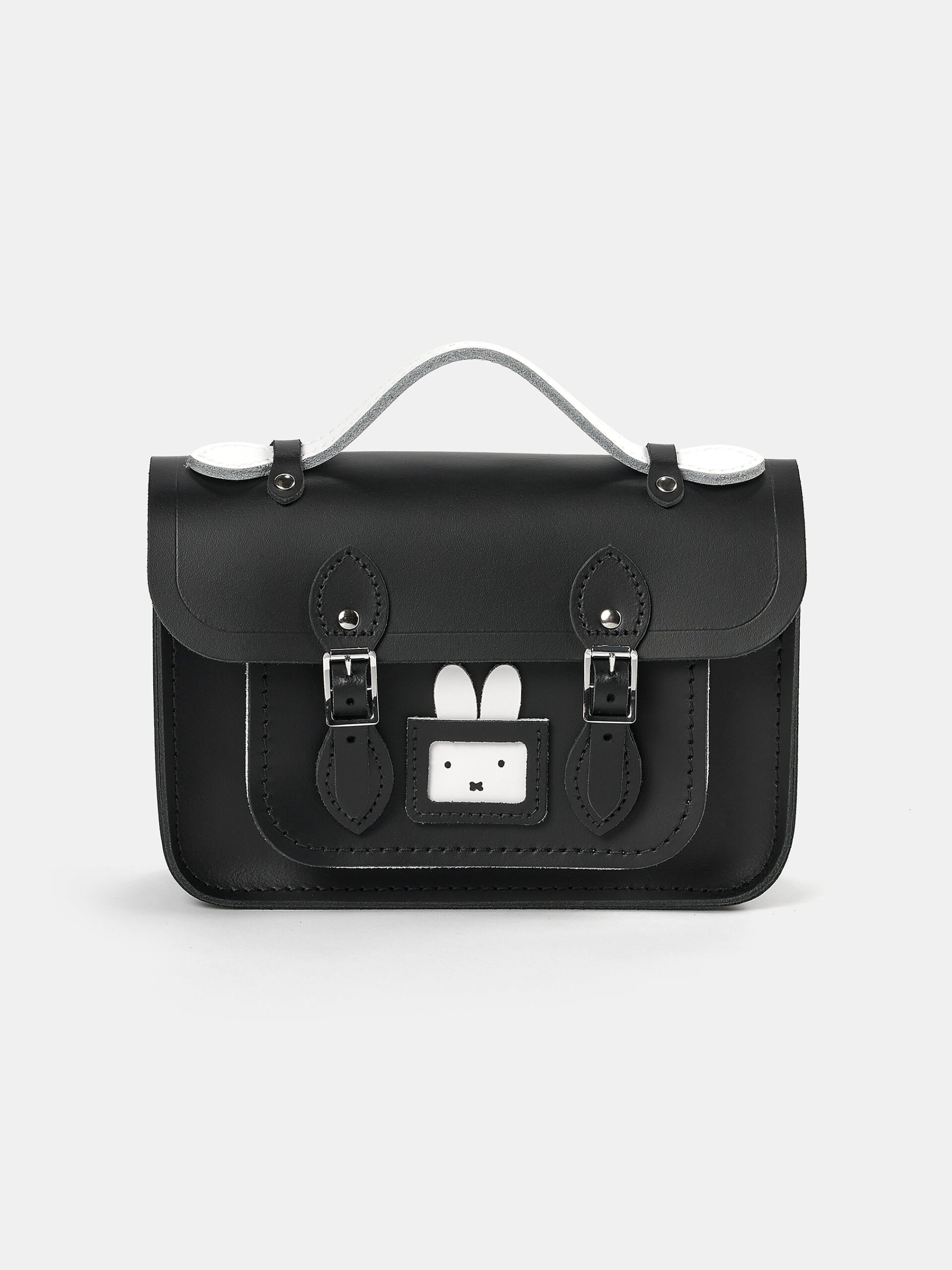 The Peekaboo Miffy Mini Satchel - Black & Brilliant White